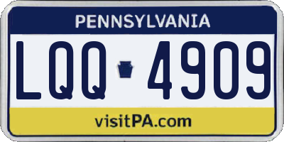 PA license plate LQQ4909
