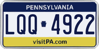 PA license plate LQQ4922