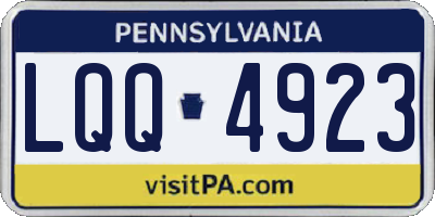 PA license plate LQQ4923