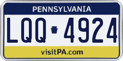 PA license plate LQQ4924