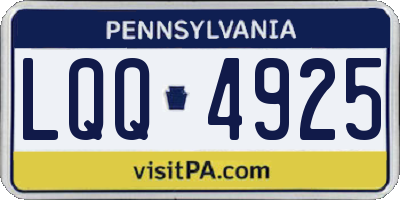 PA license plate LQQ4925
