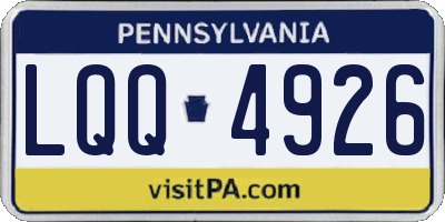 PA license plate LQQ4926