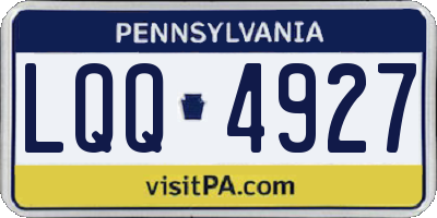 PA license plate LQQ4927