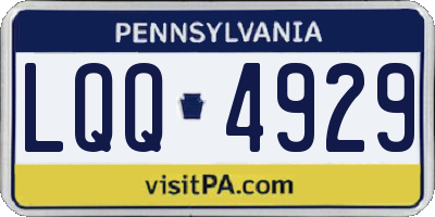 PA license plate LQQ4929