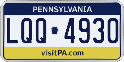 PA license plate LQQ4930