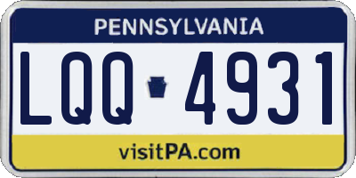 PA license plate LQQ4931