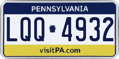 PA license plate LQQ4932