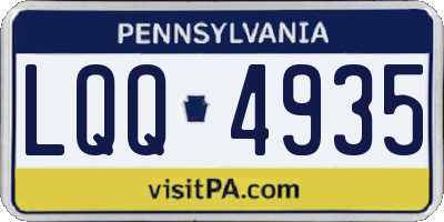 PA license plate LQQ4935
