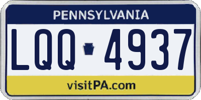 PA license plate LQQ4937