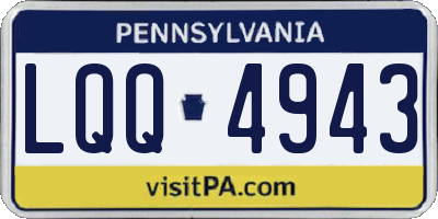 PA license plate LQQ4943