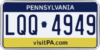 PA license plate LQQ4949