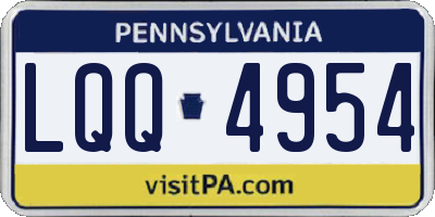 PA license plate LQQ4954