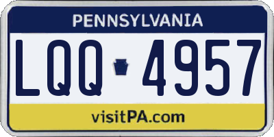 PA license plate LQQ4957