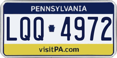 PA license plate LQQ4972