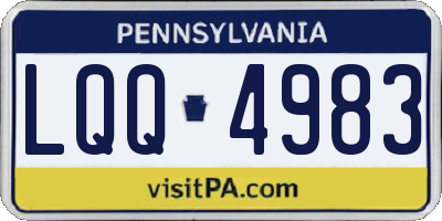 PA license plate LQQ4983