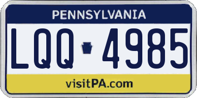 PA license plate LQQ4985