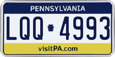 PA license plate LQQ4993