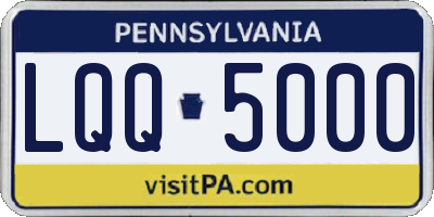 PA license plate LQQ5000