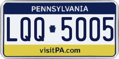 PA license plate LQQ5005