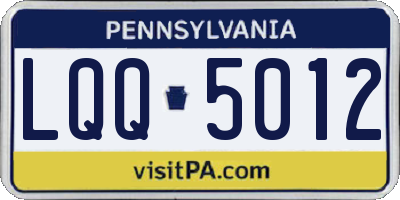 PA license plate LQQ5012