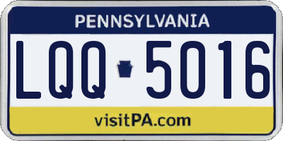 PA license plate LQQ5016