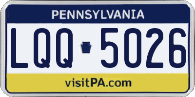 PA license plate LQQ5026