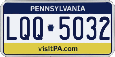 PA license plate LQQ5032