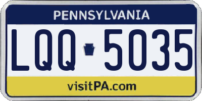 PA license plate LQQ5035