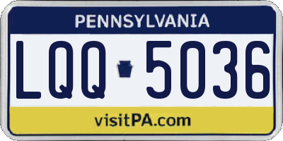 PA license plate LQQ5036