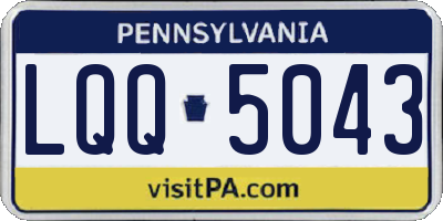 PA license plate LQQ5043