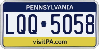 PA license plate LQQ5058