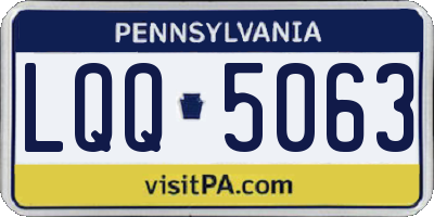 PA license plate LQQ5063