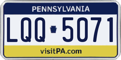 PA license plate LQQ5071