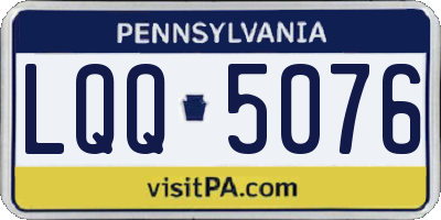 PA license plate LQQ5076