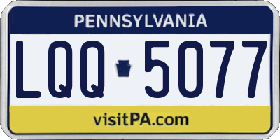 PA license plate LQQ5077