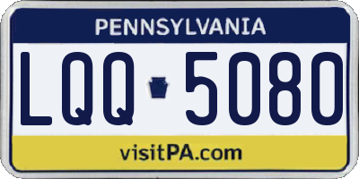 PA license plate LQQ5080