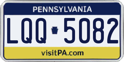 PA license plate LQQ5082