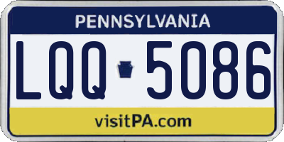 PA license plate LQQ5086