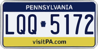 PA license plate LQQ5172