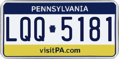 PA license plate LQQ5181
