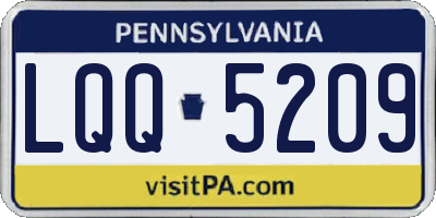 PA license plate LQQ5209