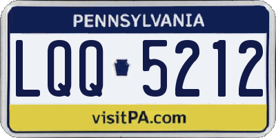 PA license plate LQQ5212