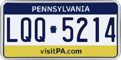 PA license plate LQQ5214