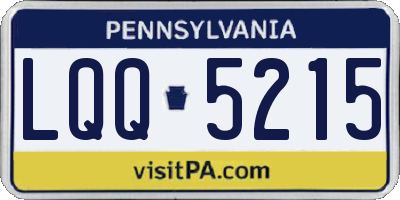 PA license plate LQQ5215