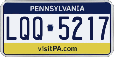 PA license plate LQQ5217