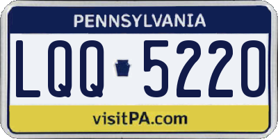 PA license plate LQQ5220