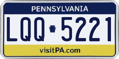 PA license plate LQQ5221