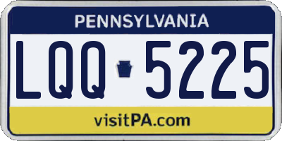 PA license plate LQQ5225
