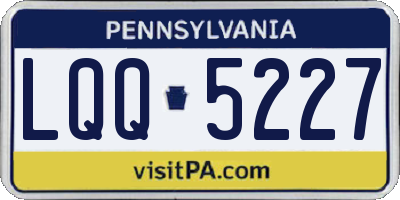PA license plate LQQ5227