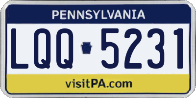 PA license plate LQQ5231